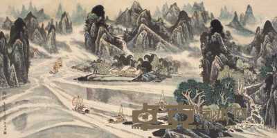 黄润华 1991年作 奔流 横幅 114×229cm